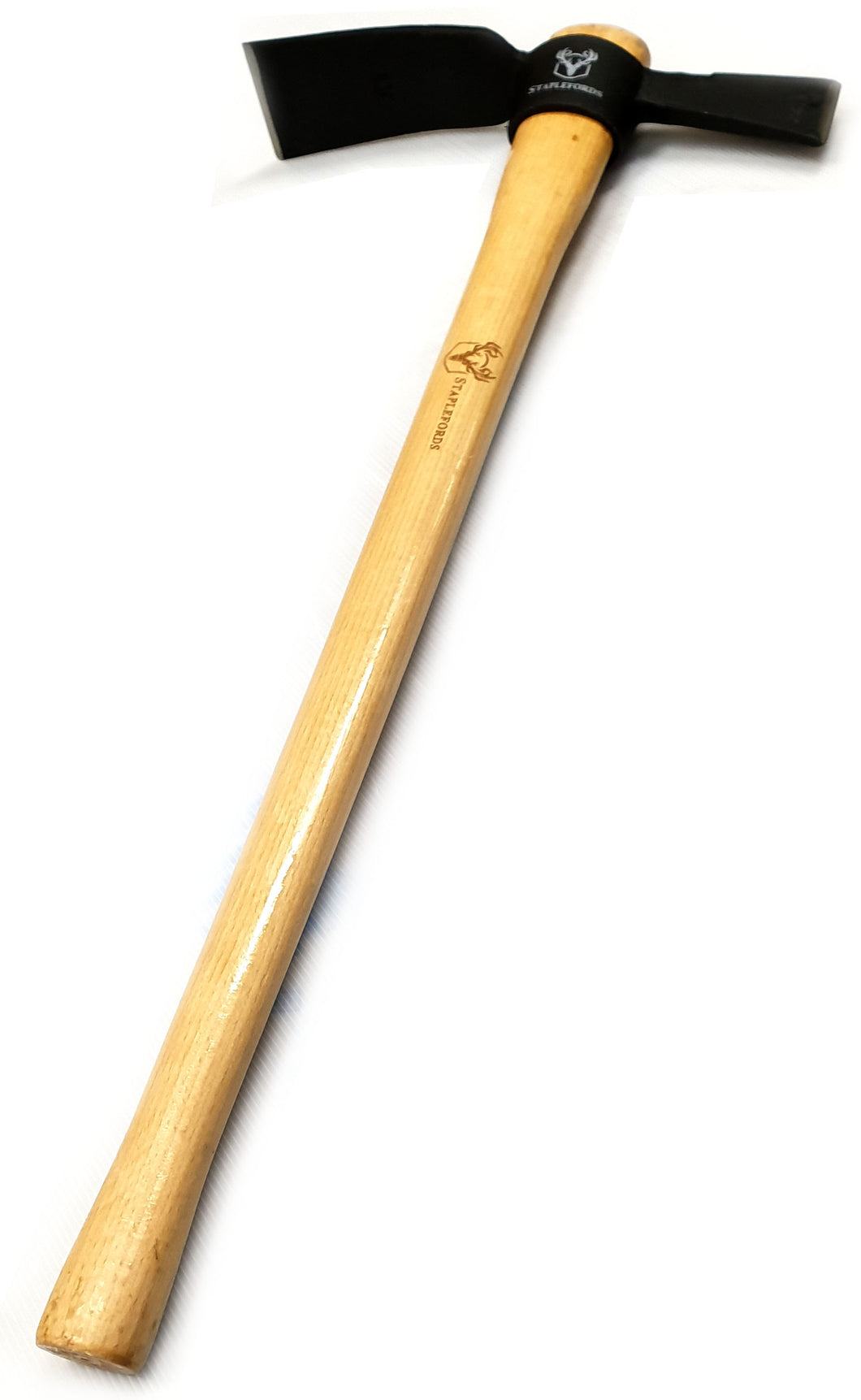 Staplefords Reinforced Steel Pick Axe Grubbing Cutter Mattock with Shock Absorbing Hardwood Handle - 900mm length